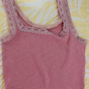 Aeropostale Pink Lace-Trim Camisole